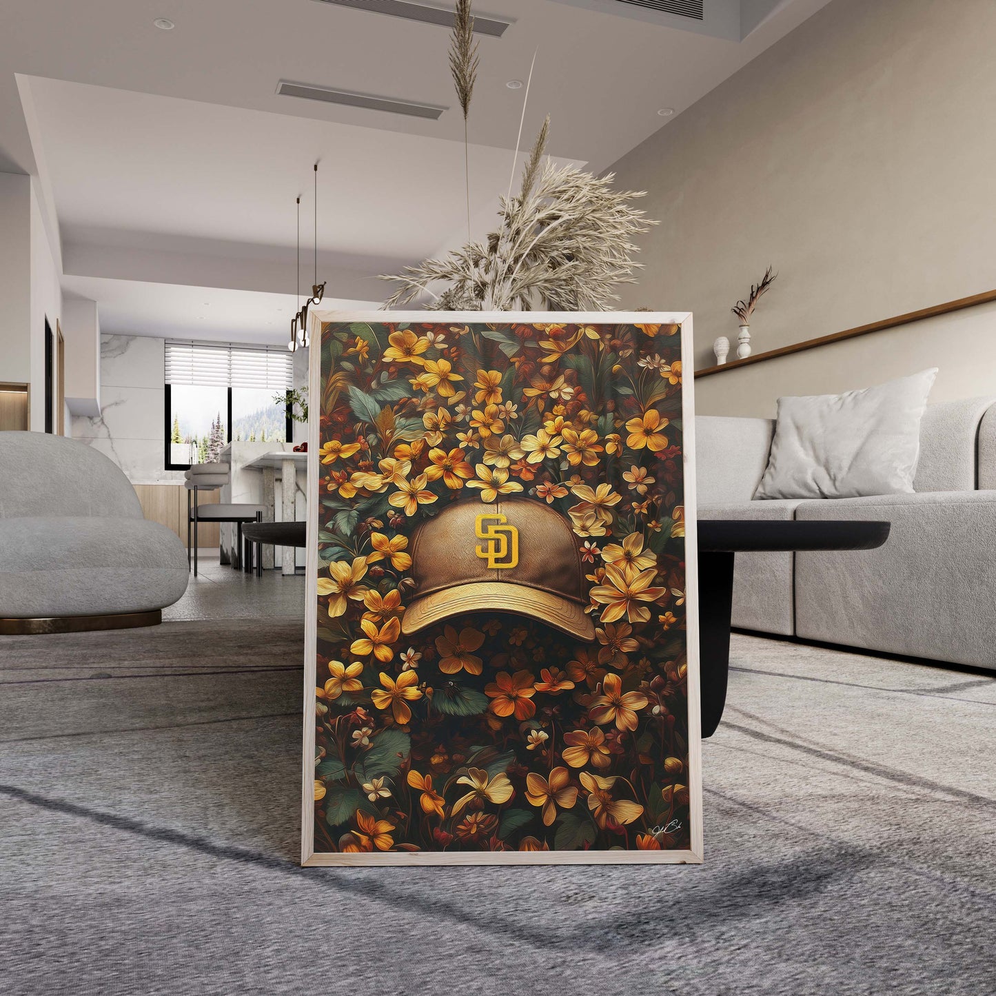 San Diego Padres Floral Art Print