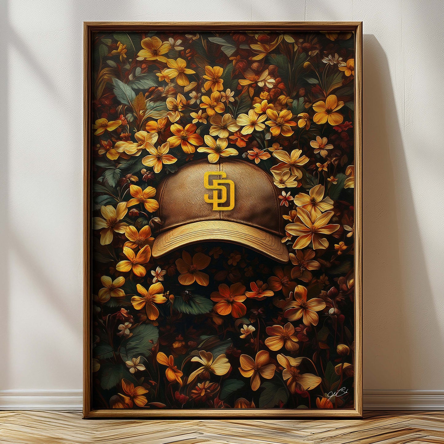 San Diego Padres Floral Art Print