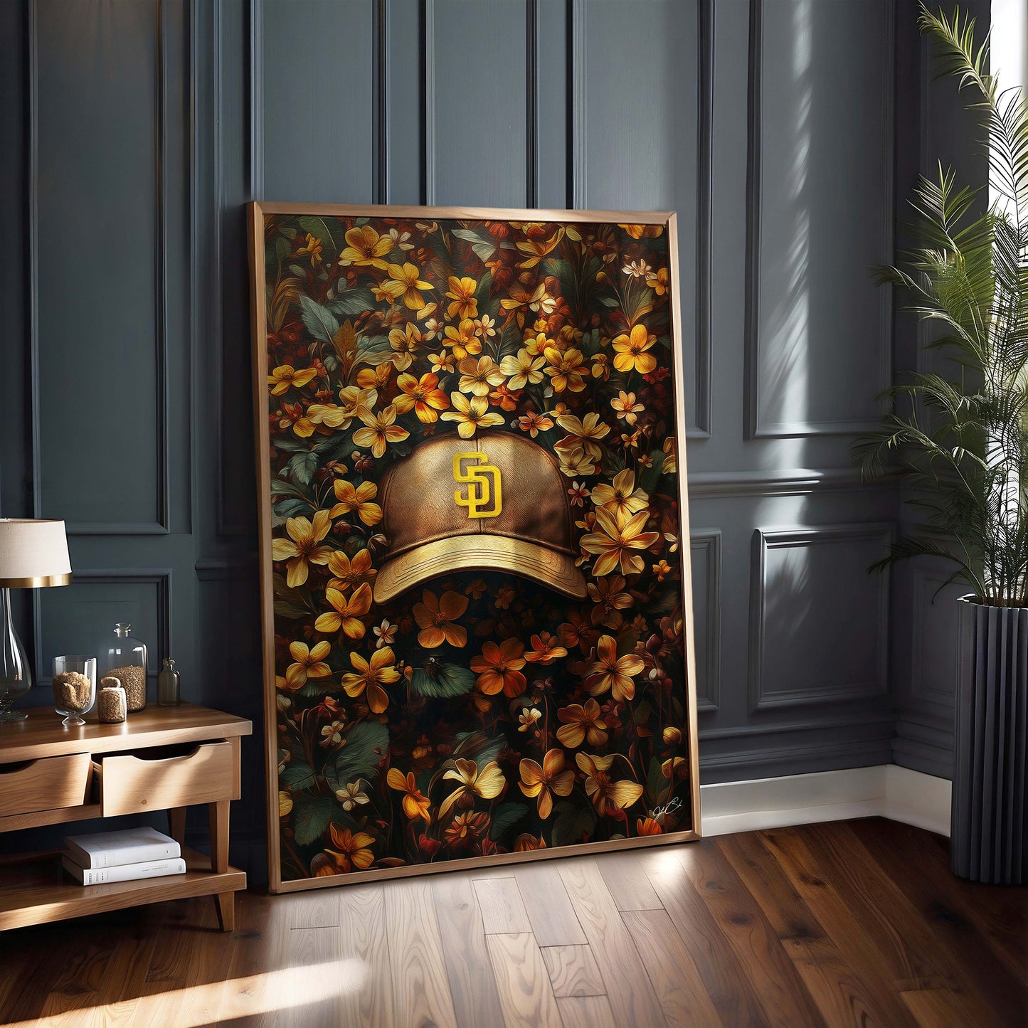 San Diego Padres Floral Art Print