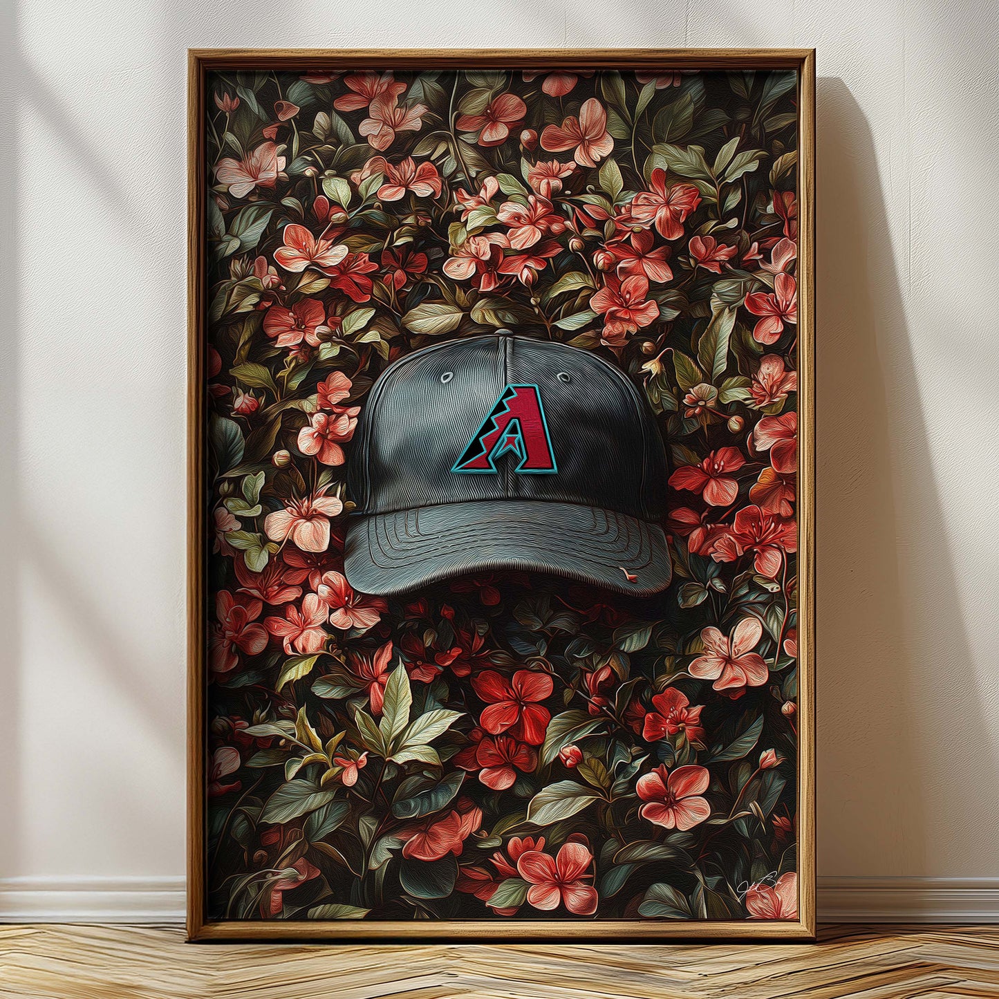 Arizona Diamondbacks Floral Art Print