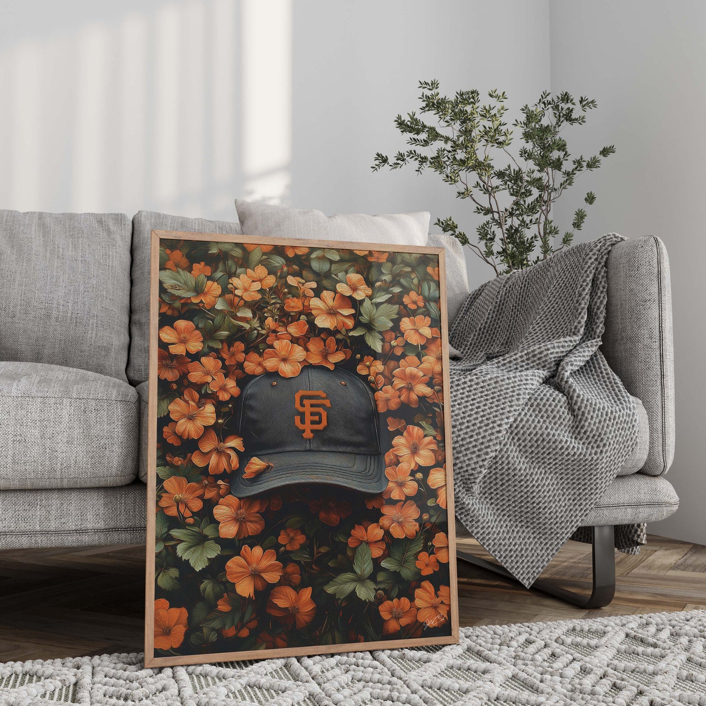 San Fransisco Giants Floral Art Print