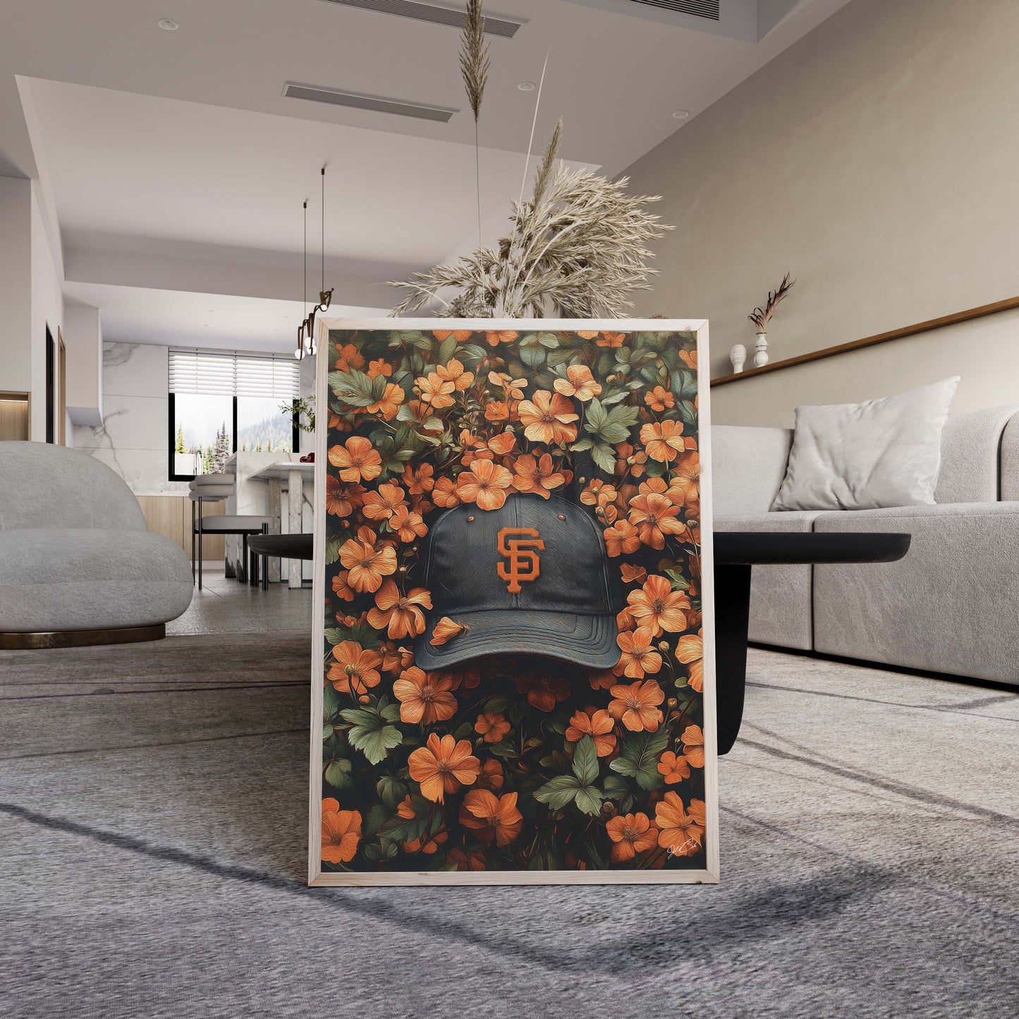San Fransisco Giants Floral Art Print