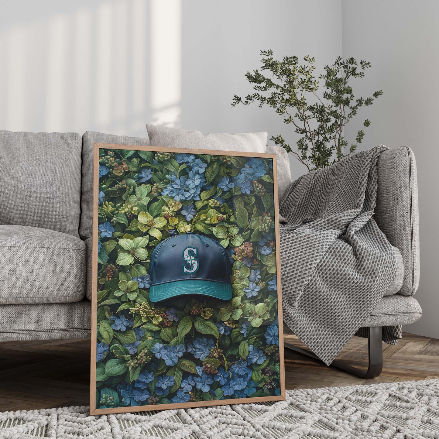 Seattle Mariners Floral Art Print