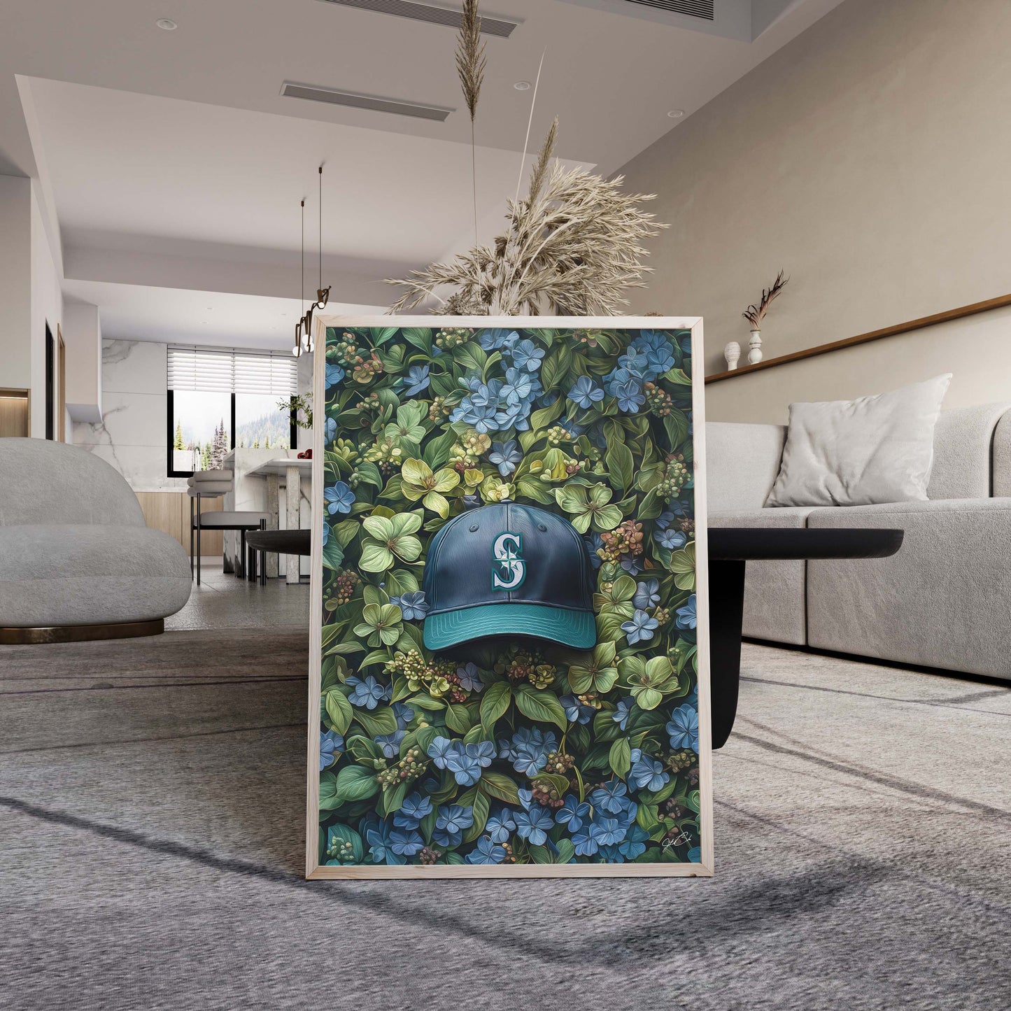 Seattle Mariners Floral Art Print