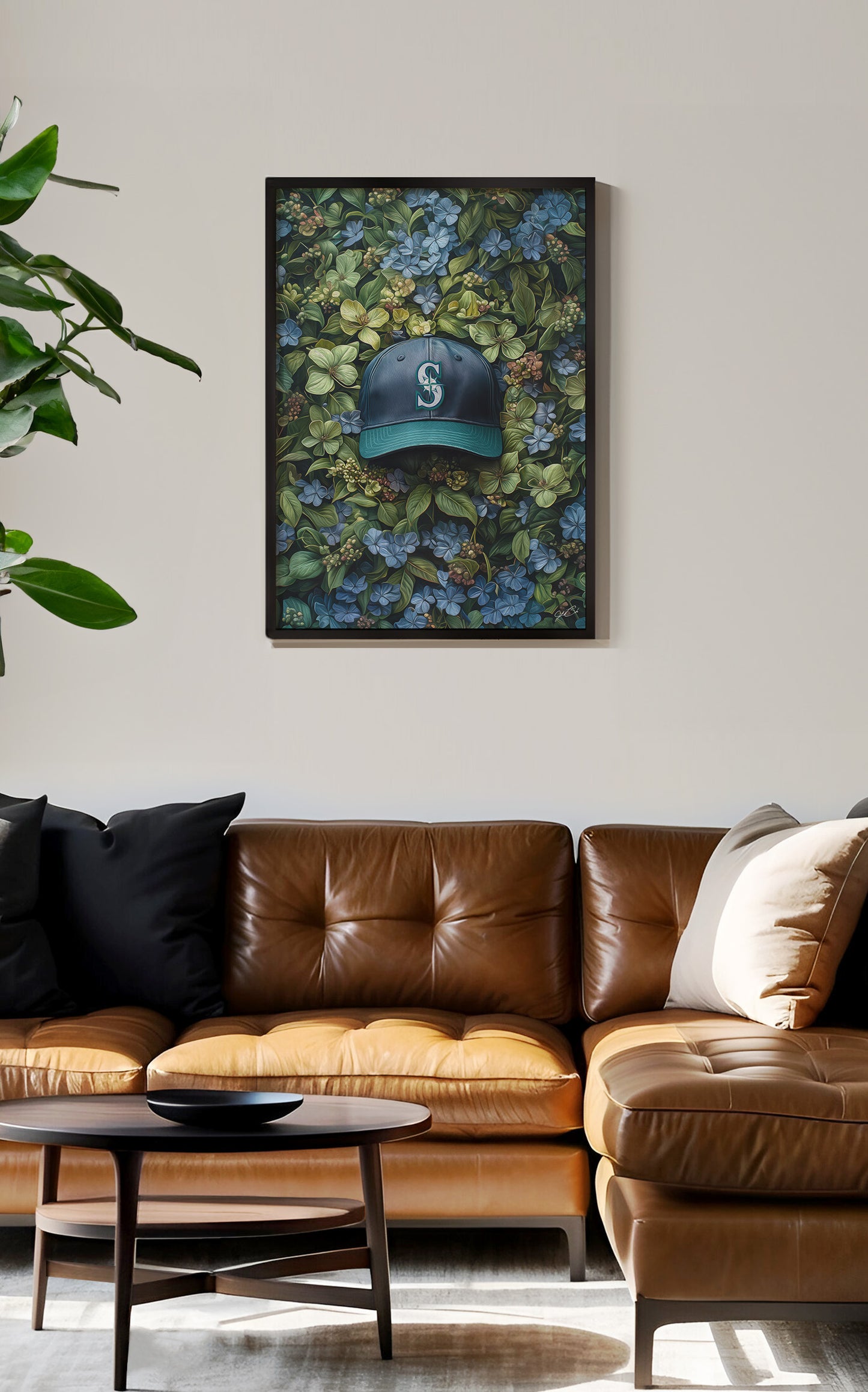 Seattle Mariners Floral Art Print