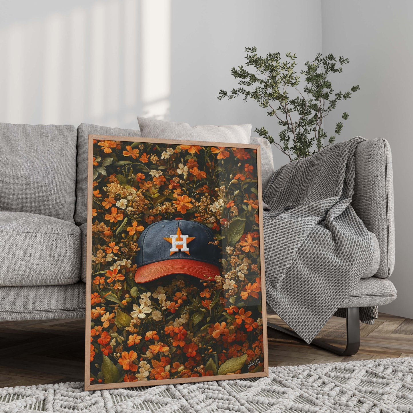Houston Astros Floral Art Print