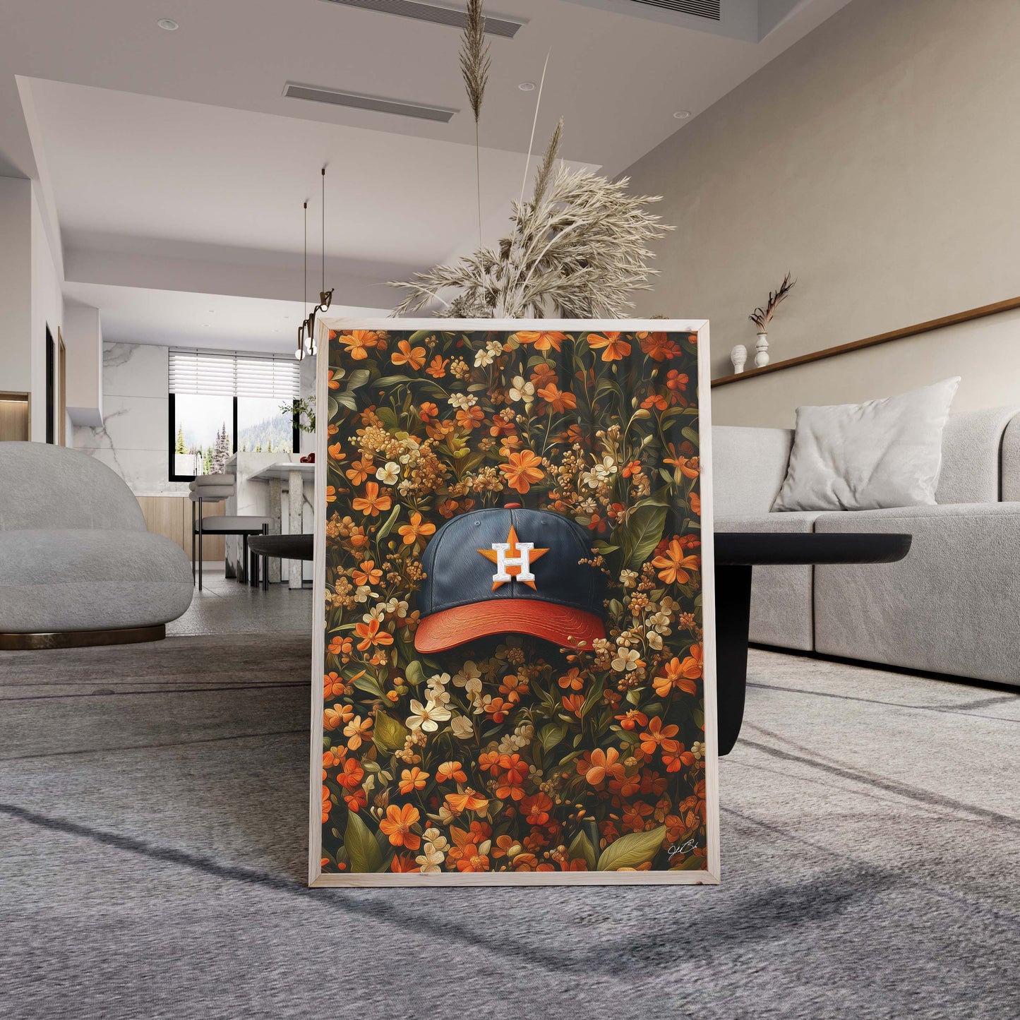 Houston Astros Floral Art Print