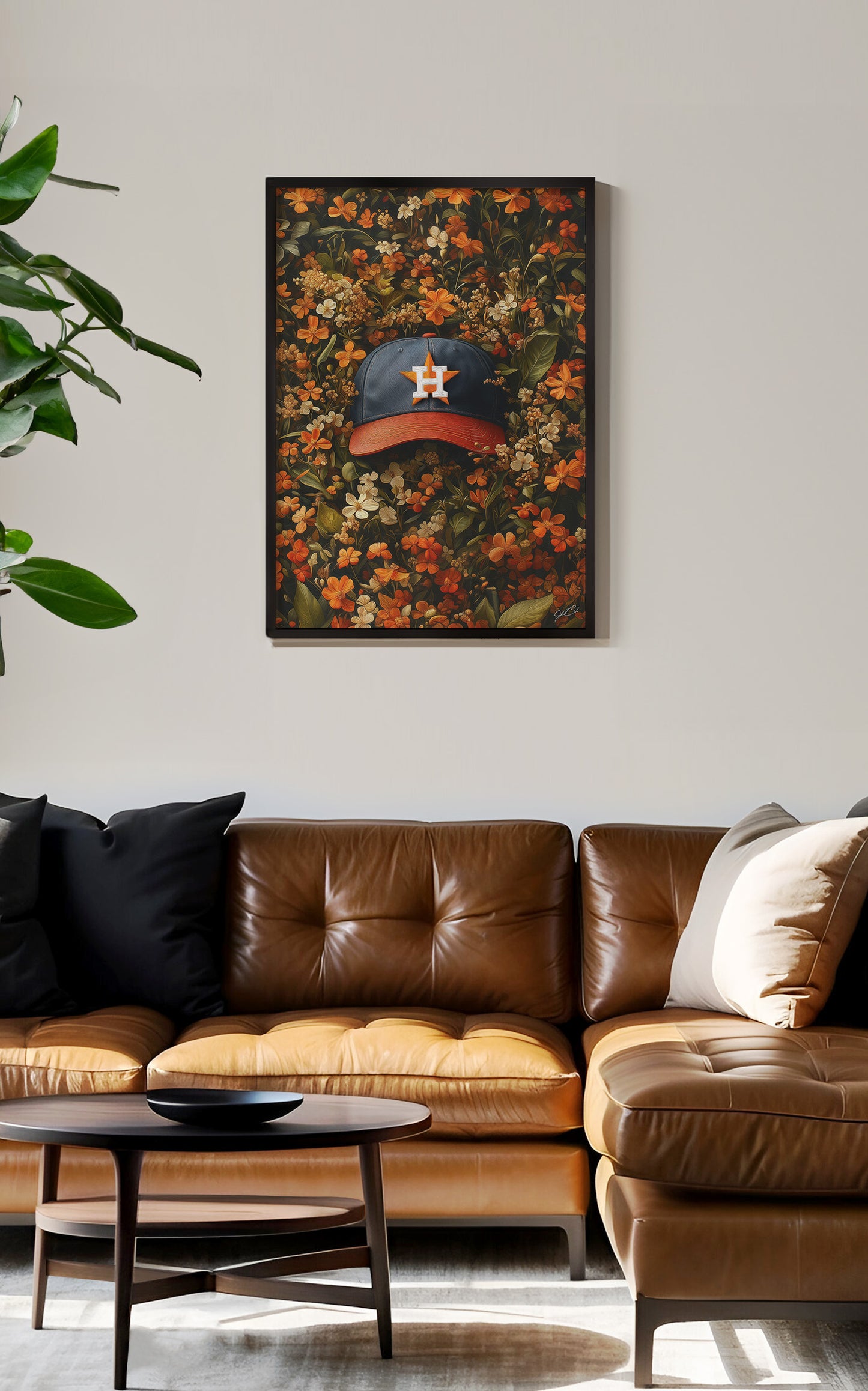 Houston Astros Floral Art Print