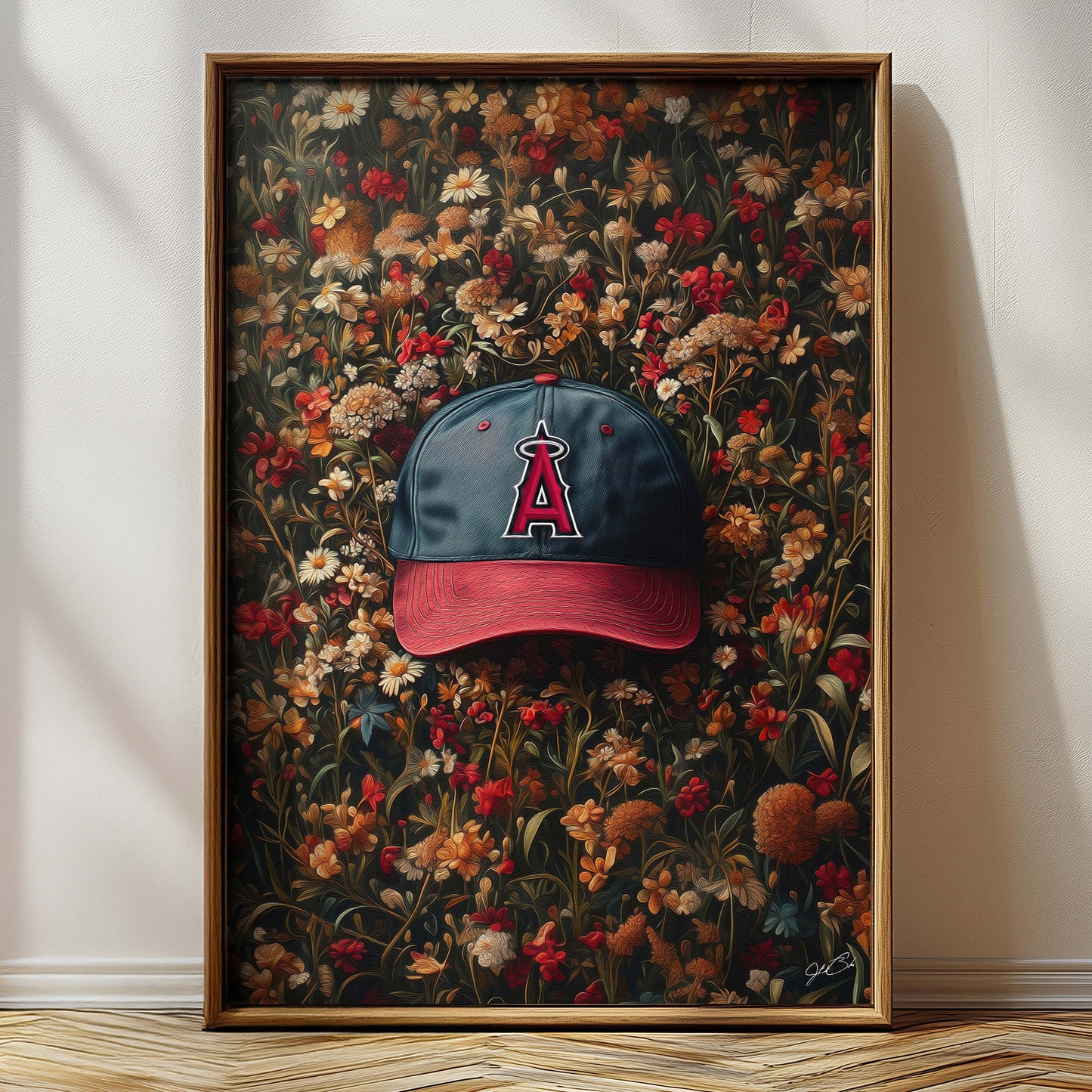 Los Angeles Angels Floral Art Print