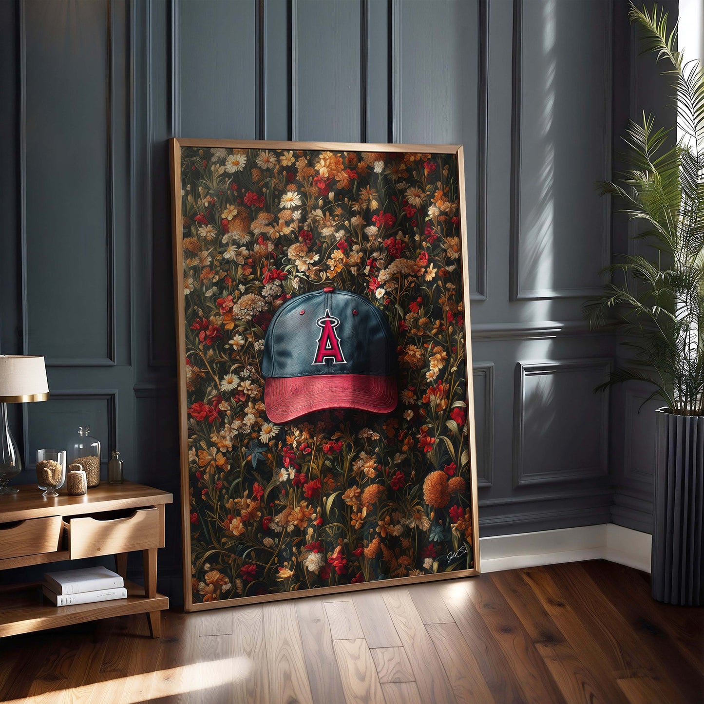 Los Angeles Angels Floral Art Print