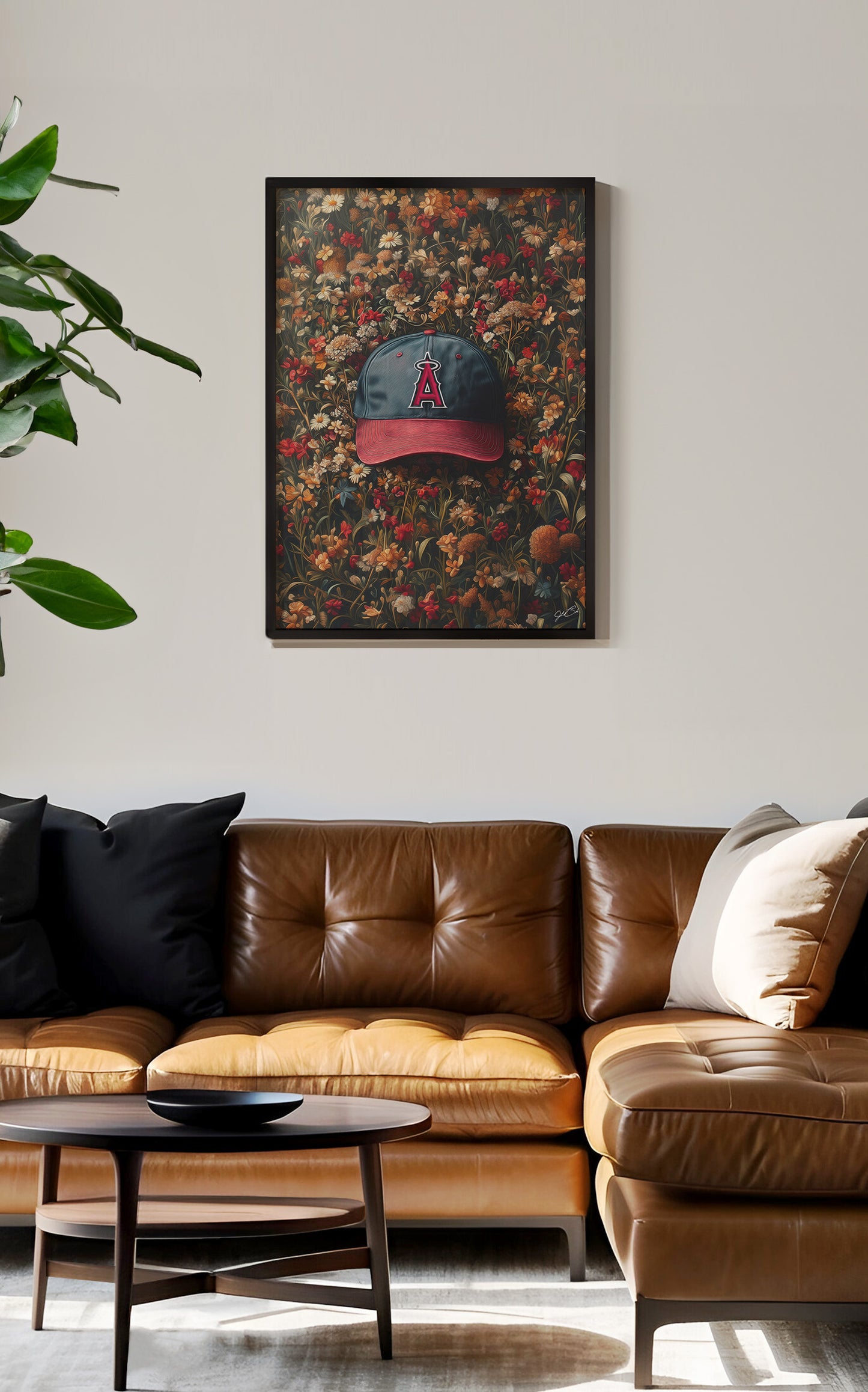 Los Angeles Angels Floral Art Print