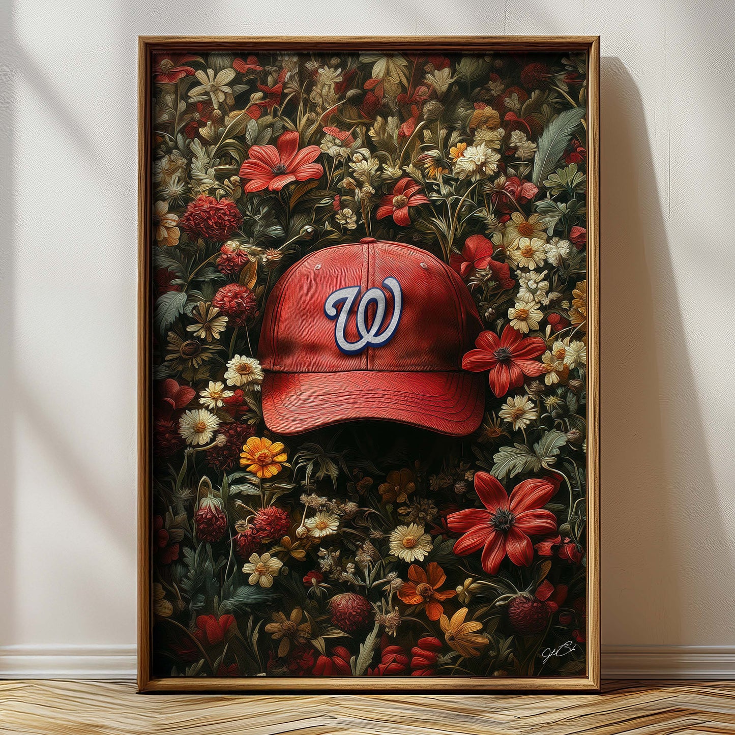 Washington Nationals Floral Art Print