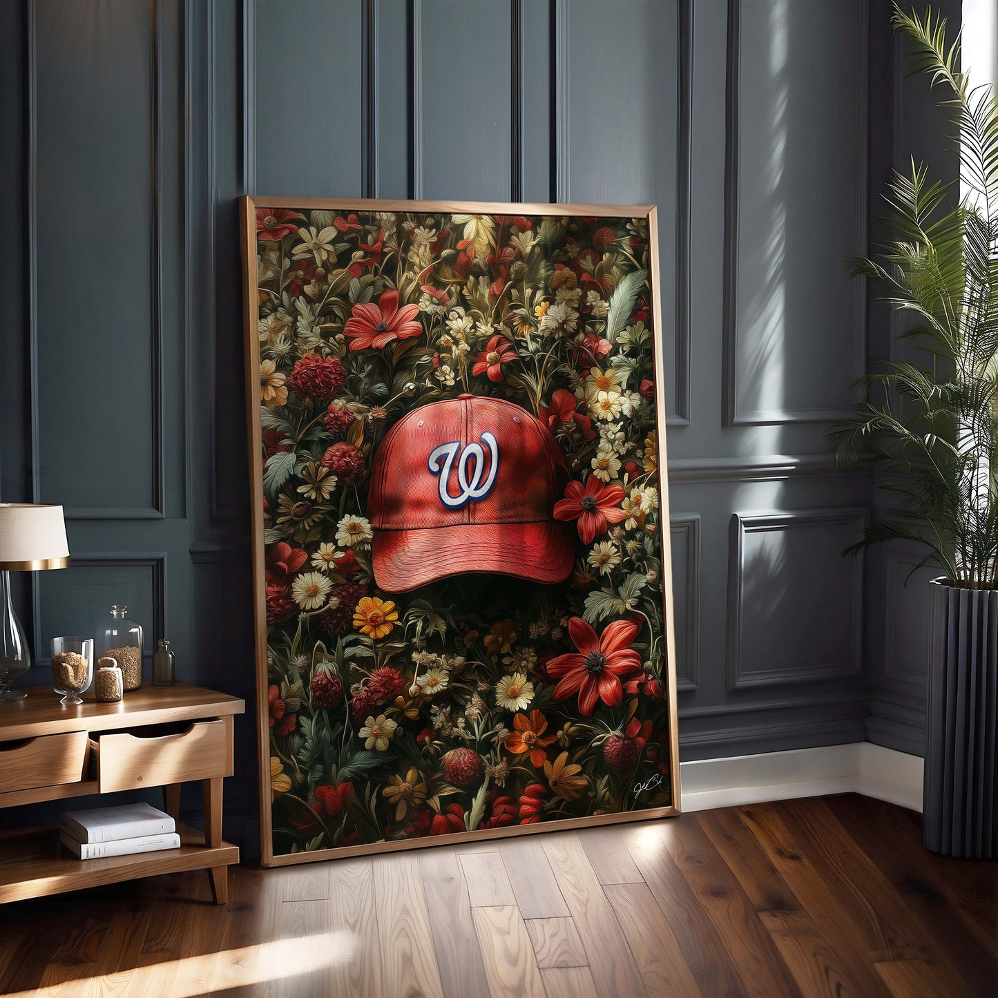Washington Nationals Floral Art Print