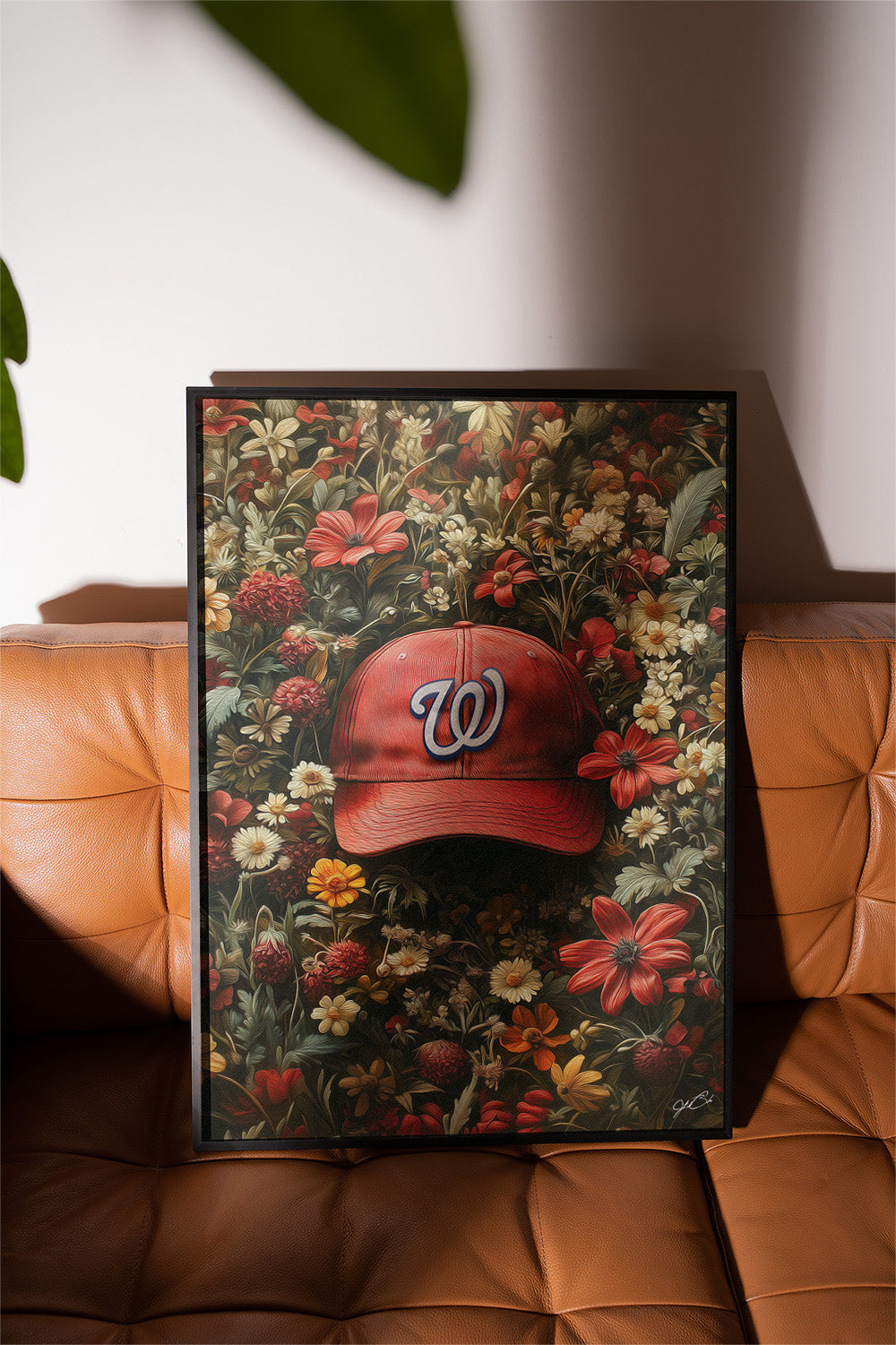 Washington Nationals Floral Art Print