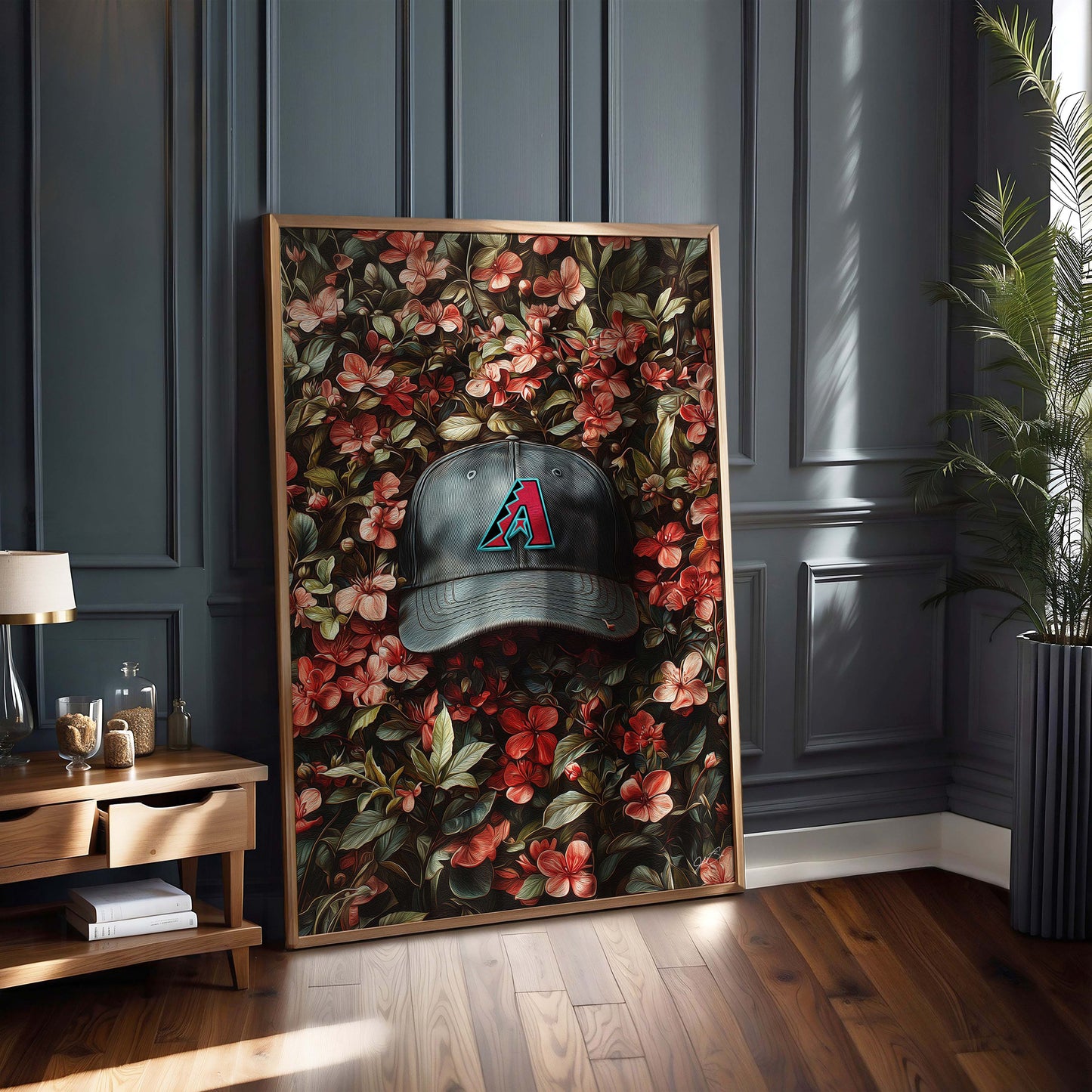 Arizona Diamondbacks Floral Art Print
